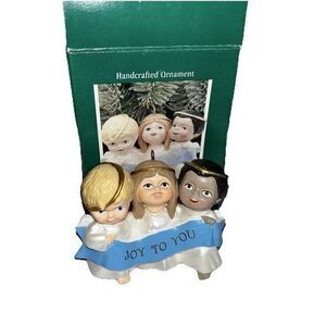 Hallmark JOYFUL TRIO Angels 1989‎ Keepsake Christmas Ornament Vintage Triplets